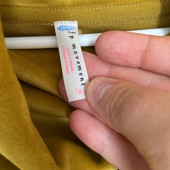 Free People Movement velvet chartreuse cowel neck sweatshirt - Picture 3 of 4